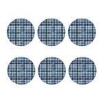 Plaid Denim Jeans Pattern Print Coaster Set