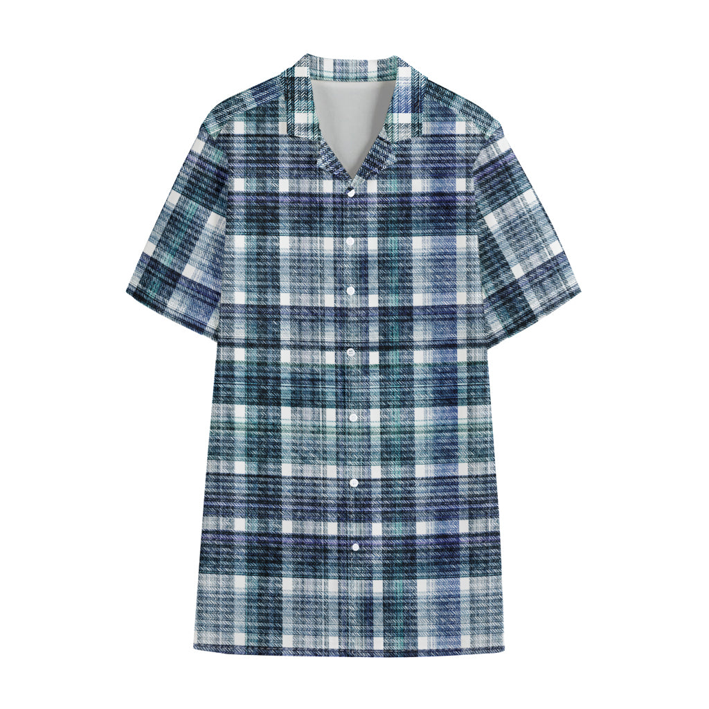 Plaid Denim Jeans Pattern Print Cotton Hawaiian Shirt