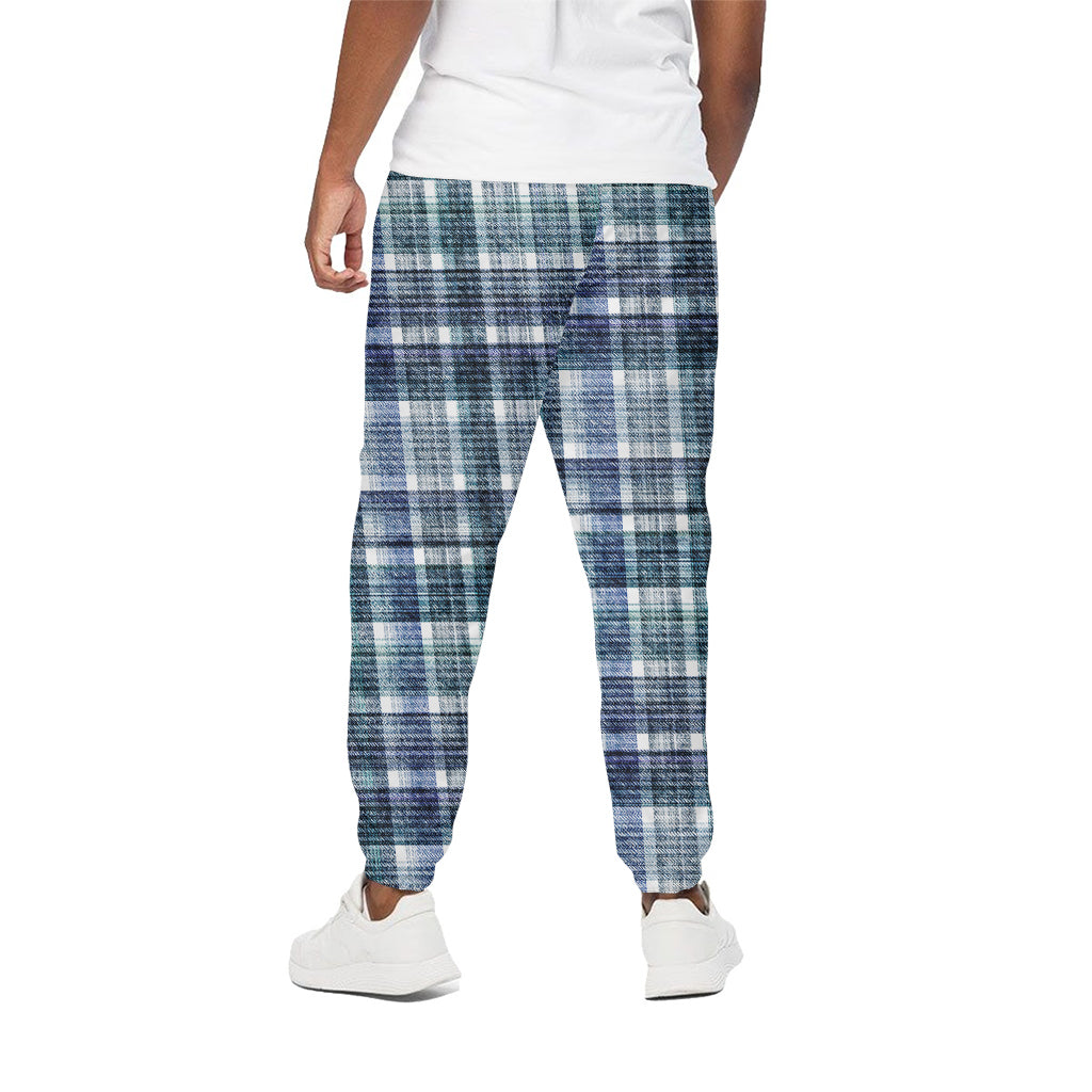 Plaid Denim Jeans Pattern Print Cotton Pants