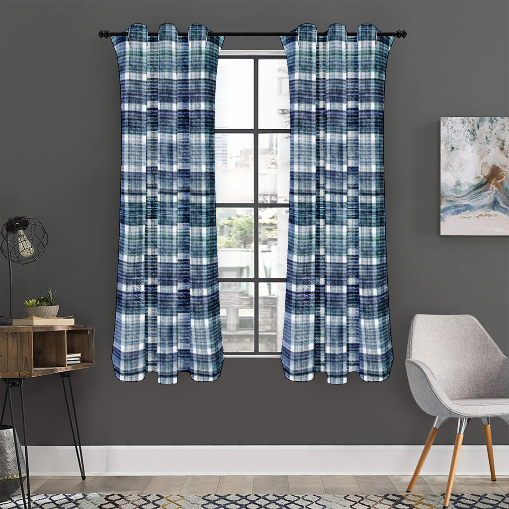 Plaid Denim Jeans Pattern Print Curtain