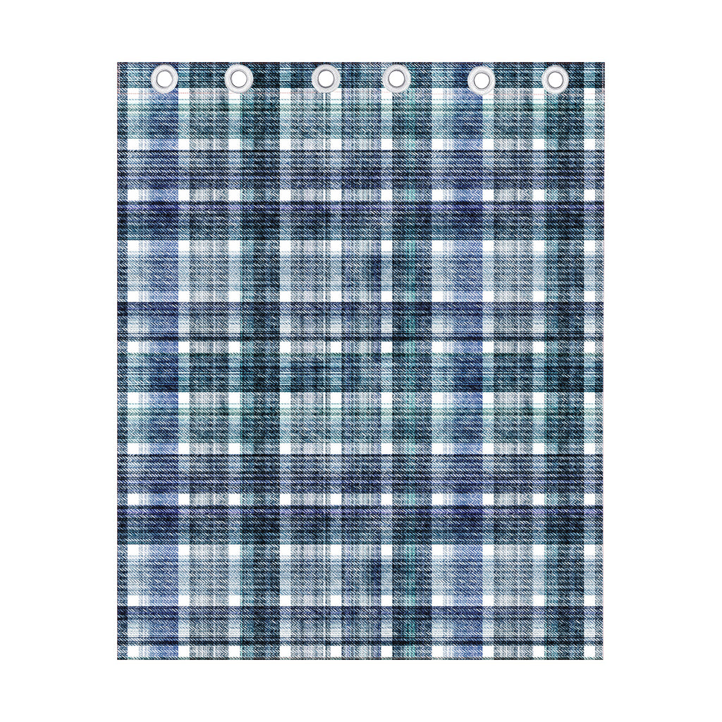 Plaid Denim Jeans Pattern Print Curtain