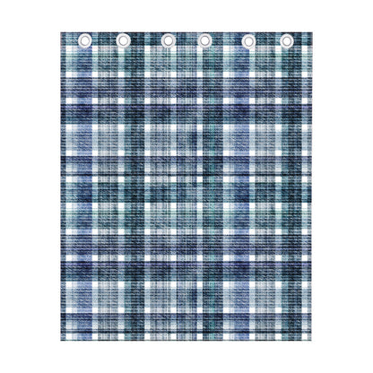 Plaid Denim Jeans Pattern Print Curtain
