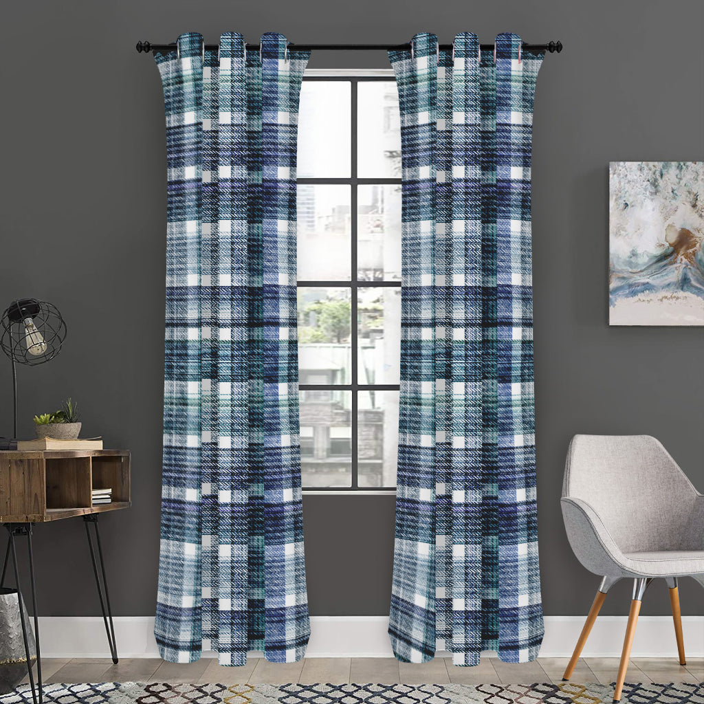 Plaid Denim Jeans Pattern Print Curtain