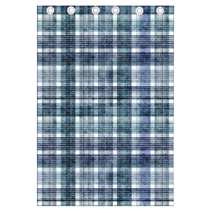 Plaid Denim Jeans Pattern Print Curtain
