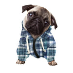 Plaid Denim Jeans Pattern Print Dog Zip Up Hoodie