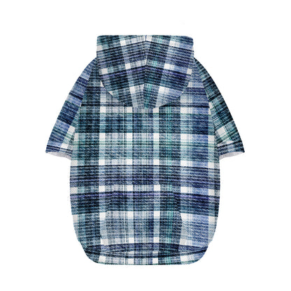 Plaid Denim Jeans Pattern Print Dog Zip Up Hoodie
