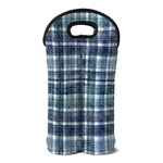 Plaid Denim Jeans Pattern Print Double Neoprene Wine Tote