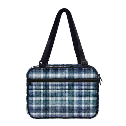 Plaid Denim Jeans Pattern Print Double Strap Bible Bag