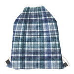Plaid Denim Jeans Pattern Print Drawstring Bag