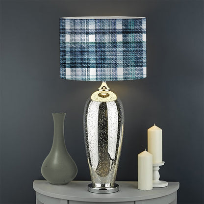 Plaid Denim Jeans Pattern Print Drum Lamp Shade