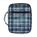 Plaid Denim Jeans Pattern Print Front Pocket Bible Bag