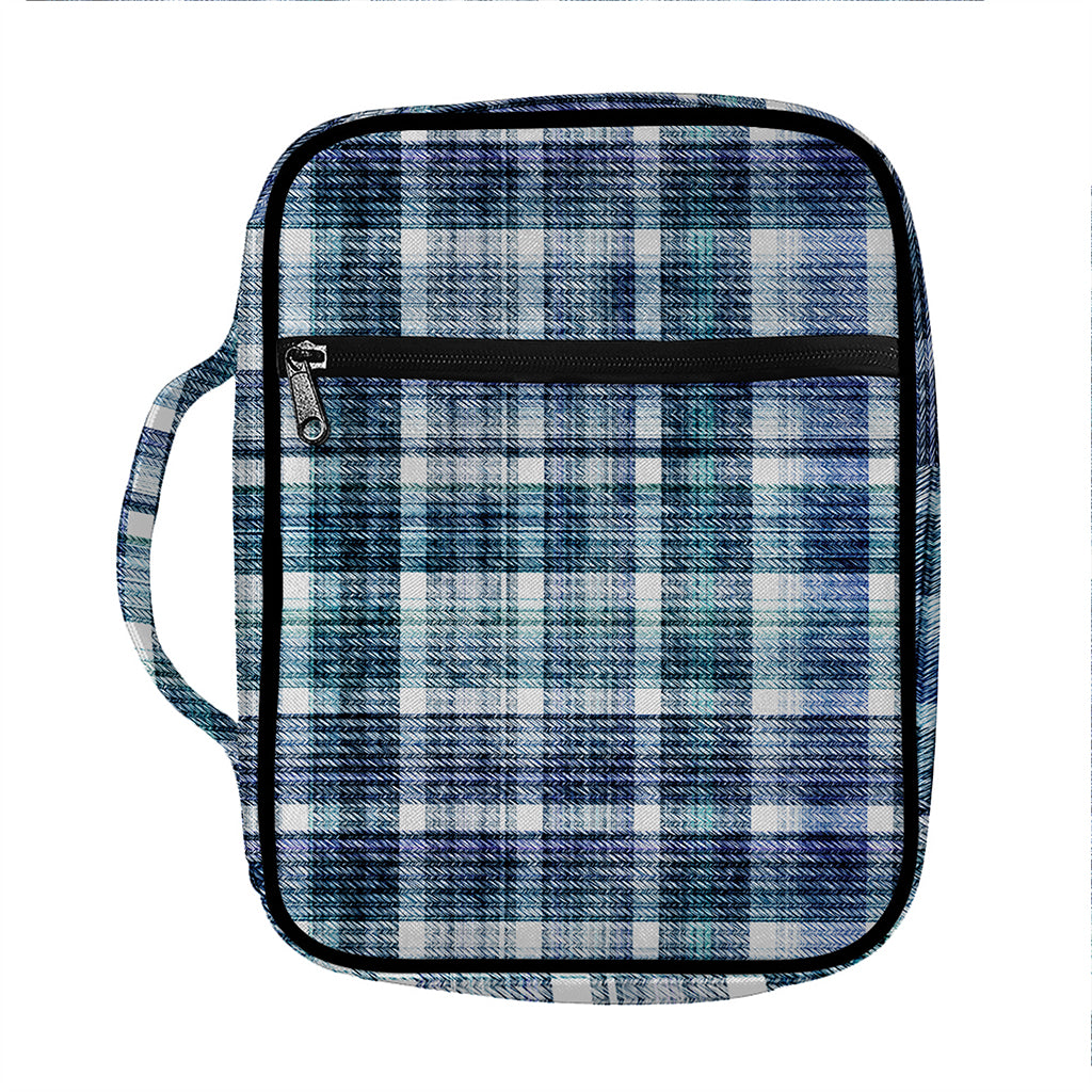 Plaid Denim Jeans Pattern Print Front Pocket Bible Bag