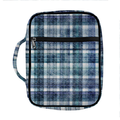 Plaid Denim Jeans Pattern Print Front Pocket Bible Bag