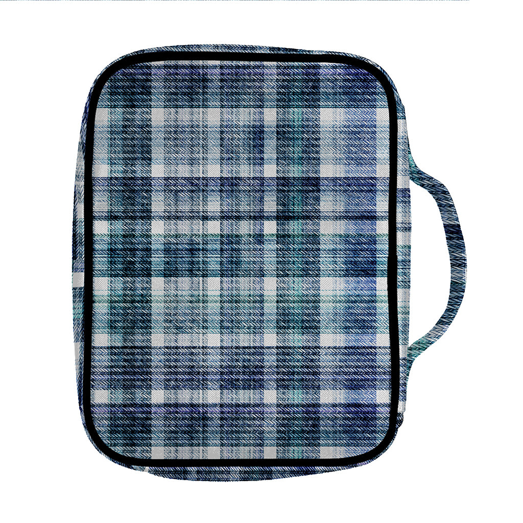 Plaid Denim Jeans Pattern Print Front Pocket Bible Bag