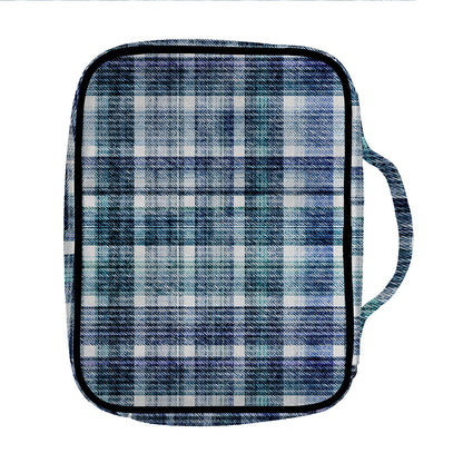 Plaid Denim Jeans Pattern Print Front Pocket Bible Bag