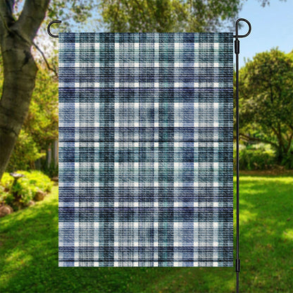 Plaid Denim Jeans Pattern Print Garden Flag