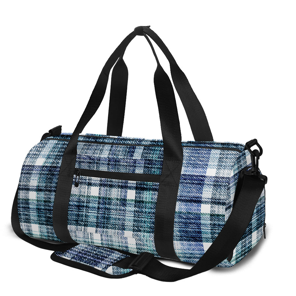 Plaid Denim Jeans Pattern Print Gym Bag