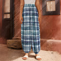 Plaid Denim Jeans Pattern Print Harem Pants