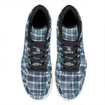 Plaid Denim Jeans Pattern Print High Top Leather Sneakers