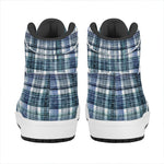 Plaid Denim Jeans Pattern Print High Top Leather Sneakers