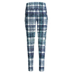 Plaid Denim Jeans Pattern Print High-Waisted Pocket Leggings
