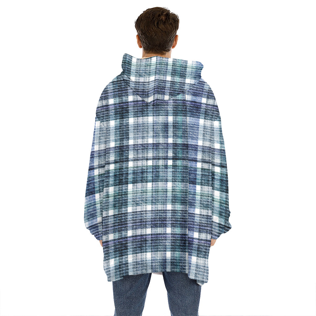 Plaid Denim Jeans Pattern Print Hoodie Blanket
