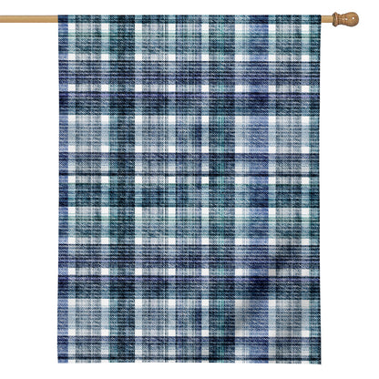 Plaid Denim Jeans Pattern Print House Flag