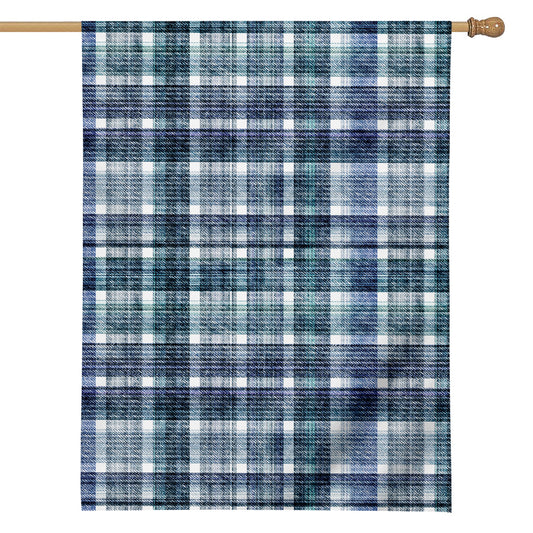 Plaid Denim Jeans Pattern Print House Flag