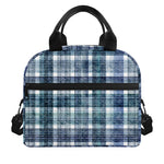 Plaid Denim Jeans Pattern Print Insulated Lunch Bag