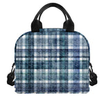 Plaid Denim Jeans Pattern Print Insulated Lunch Bag