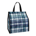 Plaid Denim Jeans Pattern Print Insulated Lunch Tote