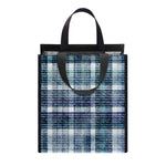 Plaid Denim Jeans Pattern Print Insulated Lunch Tote