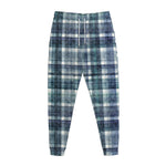 Plaid Denim Jeans Pattern Print Jogger Pants
