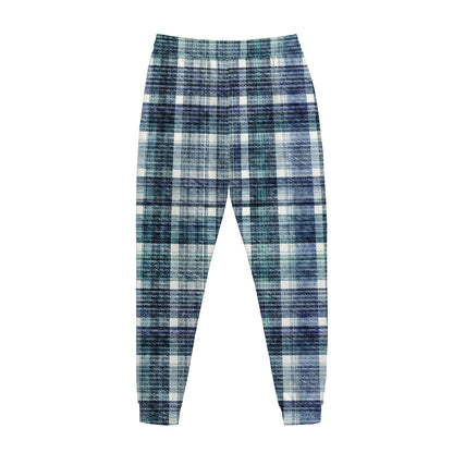 Plaid Denim Jeans Pattern Print Jogger Pants