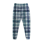 Plaid Denim Jeans Pattern Print Jogger Pants