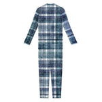 Plaid Denim Jeans Pattern Print Jumpsuit