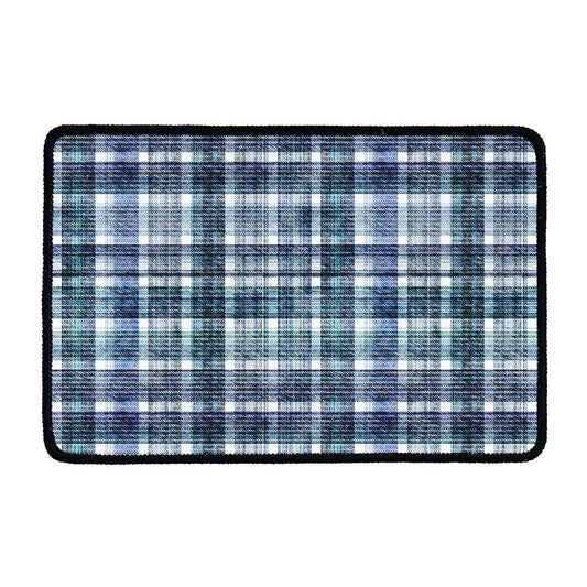 Plaid Denim Jeans Pattern Print Kitchen Mat