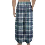 Plaid Denim Jeans Pattern Print Lantern Pants