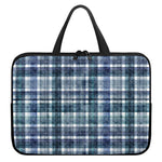 Plaid Denim Jeans Pattern Print Laptop Sleeve With Handle