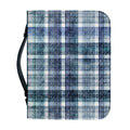 Plaid Denim Jeans Pattern Print Leather Bible Cover