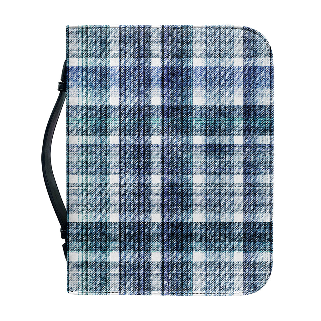 Plaid Denim Jeans Pattern Print Leather Bible Cover