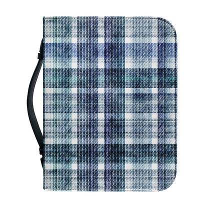 Plaid Denim Jeans Pattern Print Leather Bible Cover