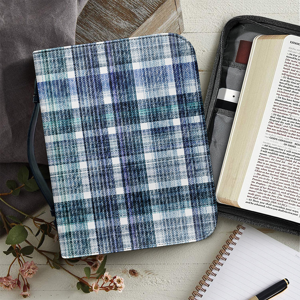 Plaid Denim Jeans Pattern Print Leather Bible Cover