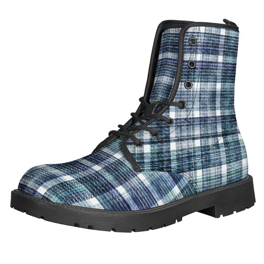 Plaid Denim Jeans Pattern Print Backpack