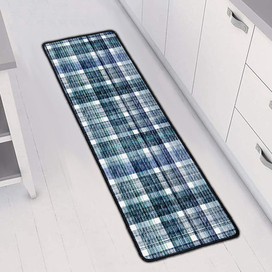 Plaid Denim Jeans Pattern Print Long Kitchen Mat