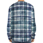 Plaid Denim Jeans Pattern Print Long Sleeve Baseball Jersey