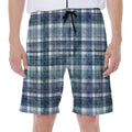 Plaid Denim Jeans Pattern Print Men's Beach Shorts