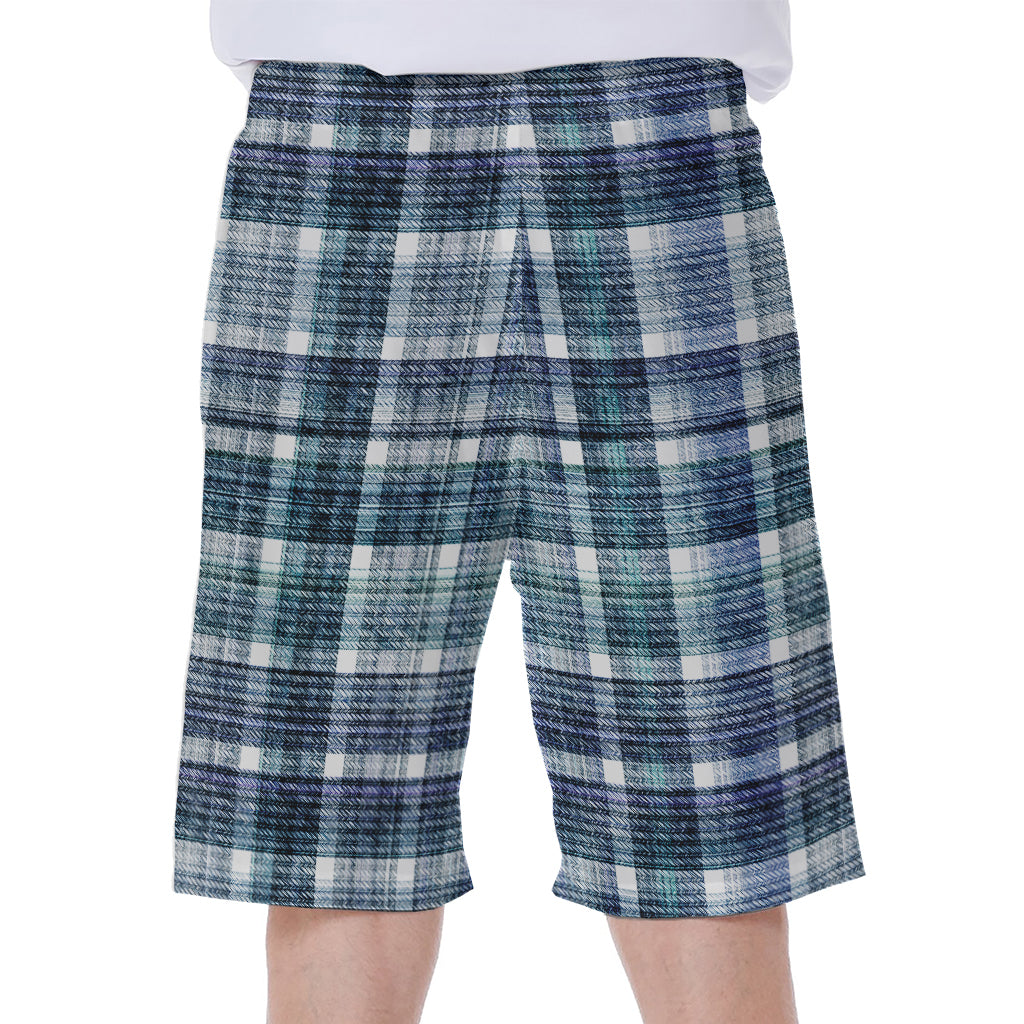 Plaid Denim Jeans Pattern Print Men's Beach Shorts