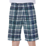 Plaid Denim Jeans Pattern Print Men's Beach Shorts