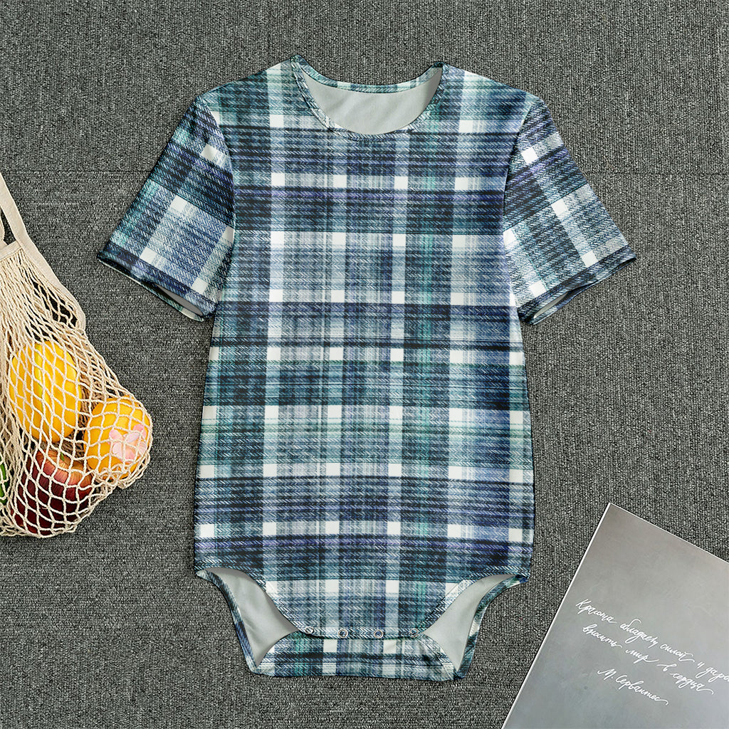 Plaid Denim Jeans Pattern Print Men's Bodysuit